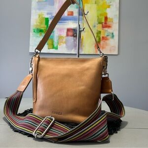 Consuela Diego Natural Leather Wedge Crossbody Bag